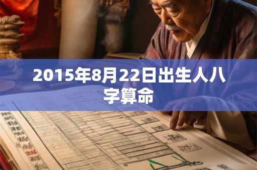 2015年8月22日出生人八字算命