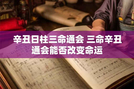 辛丑日柱三命通会 三命辛丑通会能否改变命运