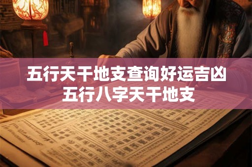 五行天干地支查询好运吉凶 五行八字天干地支