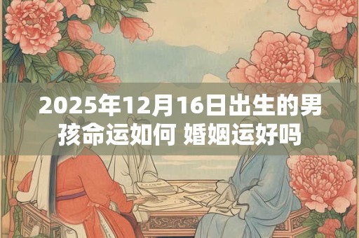 2025年12月16日出生的男孩命运如何 婚姻运好吗