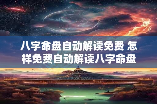 八字命盘自动解读免费 怎样免费自动解读八字命盘