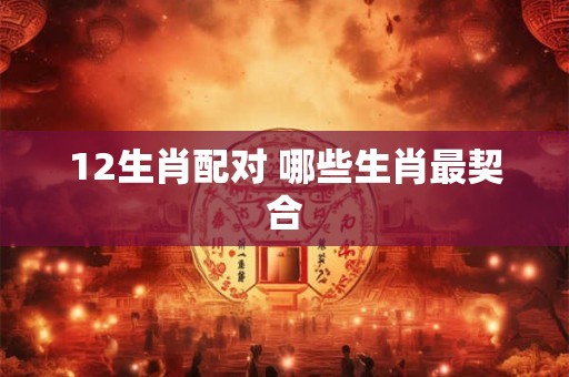 12生肖配对 哪些生肖最契合