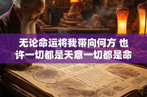 无论命运将我带向何方 也许一切都是天意一切都是命运