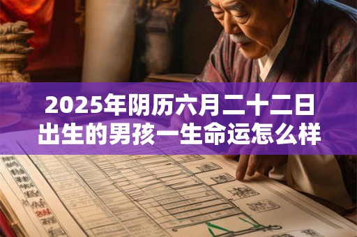 2025年阴历六月二十二日出生的男孩一生命运怎么样