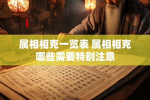 属相相克一览表 属相相克哪些需要特别注意