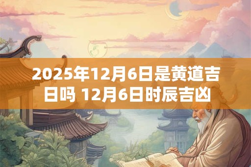 2025年12月6日是黄道吉日吗 12月6日时辰吉凶