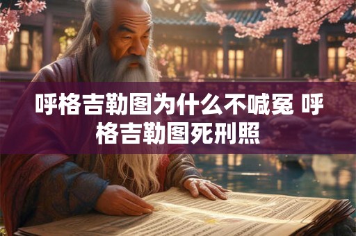 呼格吉勒图为什么不喊冤 呼格吉勒图死刑照