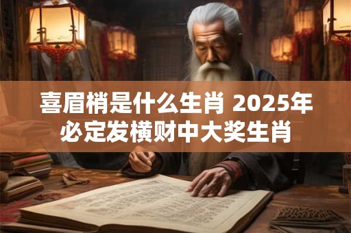 喜眉梢是什么生肖 2025年必定发横财中大奖生肖