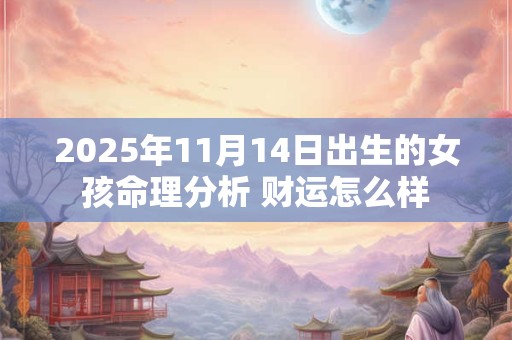 2025年11月14日出生的女孩命理分析 财运怎么样