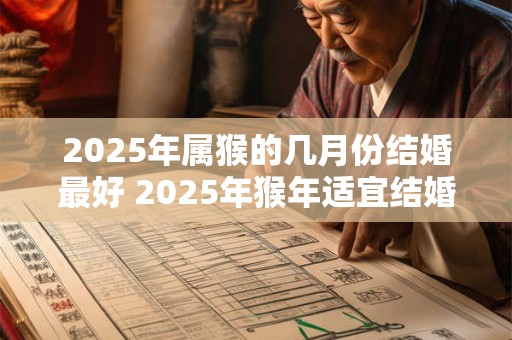 2025年属猴的几月份结婚最好 2025年猴年适宜结婚的月份是哪几个