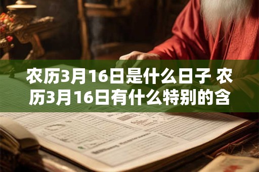 农历3月16日是什么日子 农历3月16日有什么特别的含义