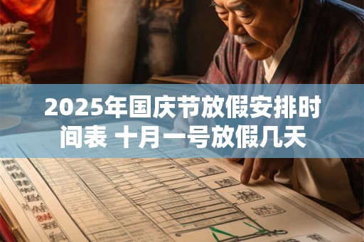 2025年国庆节放假安排时间表 十月一号放假几天