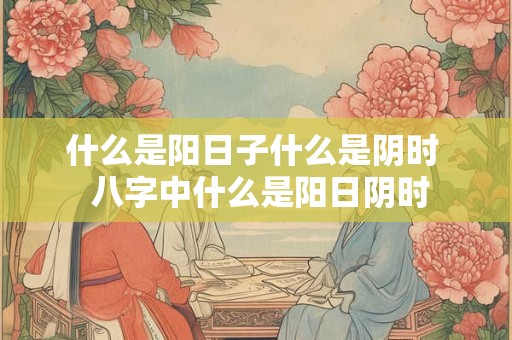 什么是阳日子什么是阴时  八字中什么是阳日阴时