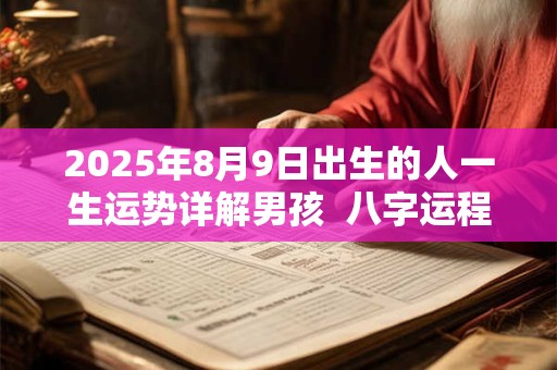 2025年8月9日出生的人一生运势详解男孩  八字运程如何