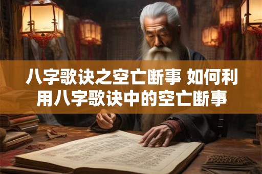 八字歌诀之空亡断事 如何利用八字歌诀中的空亡断事
