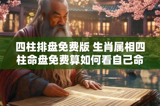 四柱排盘免费版 生肖属相四柱命盘免费算如何看自己命运