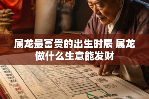 属龙最富贵的出生时辰 属龙做什么生意能发财