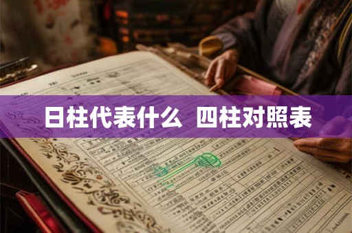日柱代表什么  四柱对照表