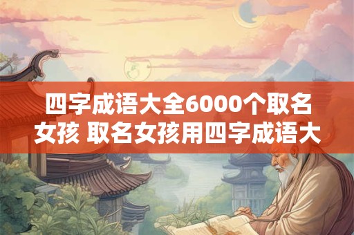 四字成语大全6000个取名女孩 取名女孩用四字成语大全6000个