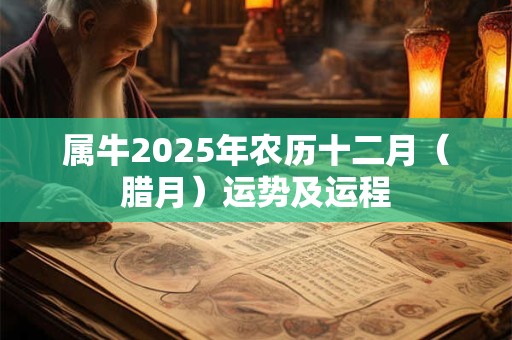 属牛2025年农历十二月（腊月）运势及运程