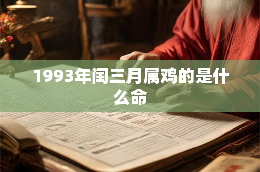 1993年闰三月属鸡的是什么命