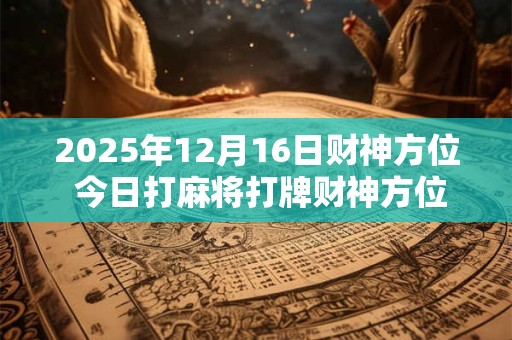 2025年12月16日财神方位 今日打麻将打牌财神方位