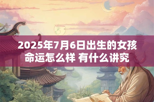 2025年7月6日出生的女孩命运怎么样 有什么讲究