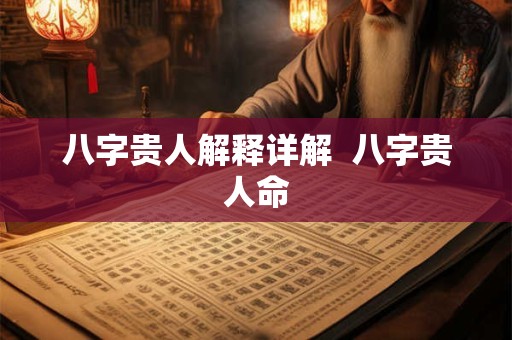 八字贵人解释详解  八字贵人命
