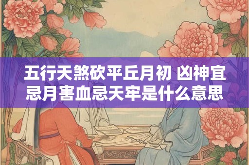 五行天煞砍平丘月初 凶神宜忌月害血忌天牢是什么意思啊