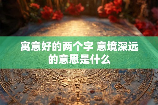 寓意好的两个字 意境深远的意思是什么