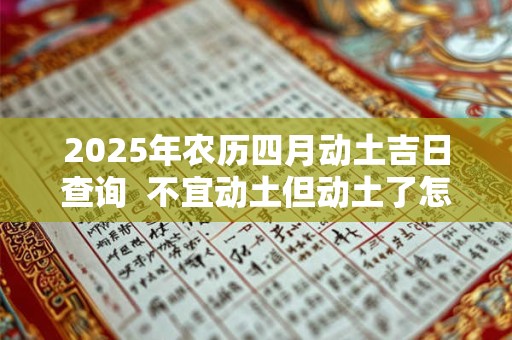2025年农历四月动土吉日查询  不宜动土但动土了怎么办