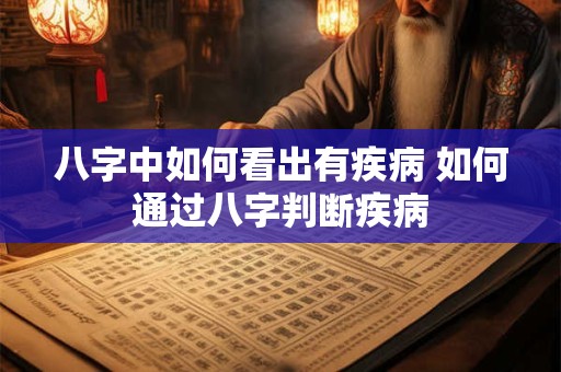 八字中如何看出有疾病 如何通过八字判断疾病