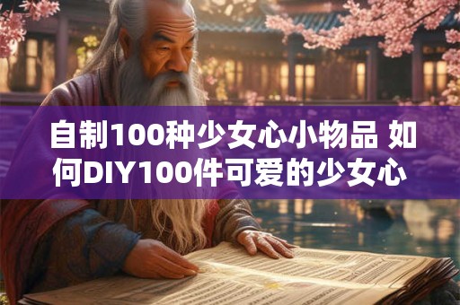自制100种少女心小物品 如何DIY100件可爱的少女心小物品
