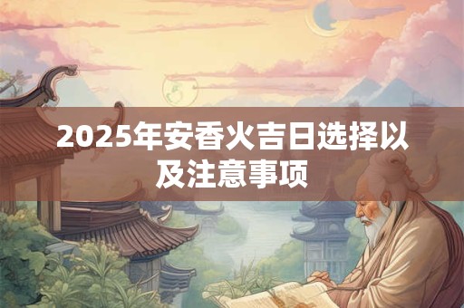 2025年安香火吉日选择以及注意事项
