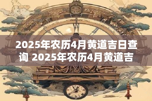 2025年农历4月黄道吉日查询 2025年农历4月黄道吉日一览表