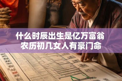 什么时辰出生是亿万富翁 农历初几女人有豪门命