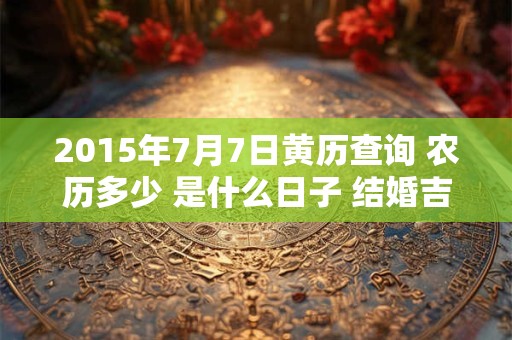 2015年7月7日黄历查询 农历多少 是什么日子 结婚吉时
