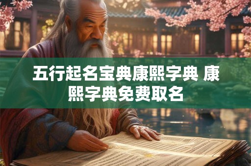 五行起名宝典康熙字典 康熙字典免费取名