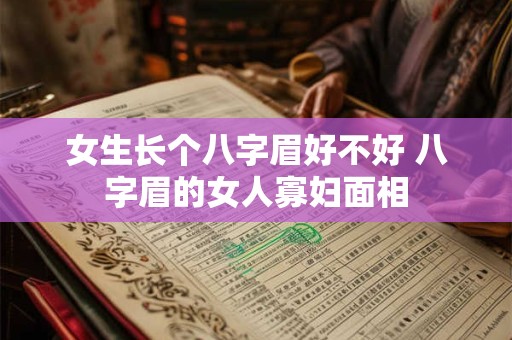 女生长个八字眉好不好 八字眉的女人寡妇面相