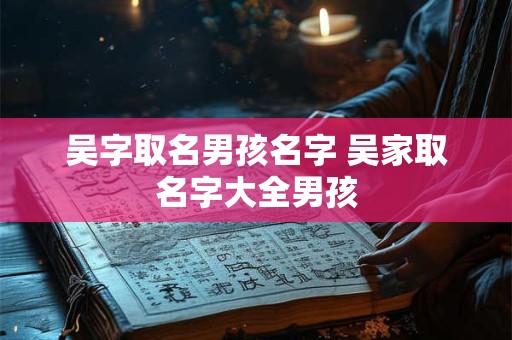 吴字取名男孩名字 吴家取名字大全男孩
