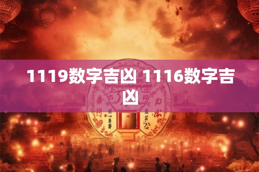 1119数字吉凶 1116数字吉凶