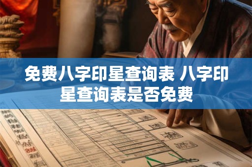 免费八字印星查询表 八字印星查询表是否免费