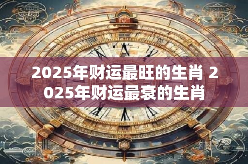 2025年财运最旺的生肖 2025年财运最衰的生肖