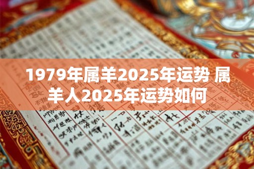 1979年属羊2026年运势 属羊人2026年运势如何