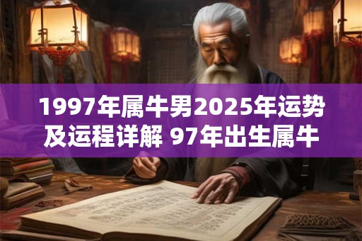1997年属牛男2025年运势及运程详解 97年出生属牛人2025全年每月运势男性