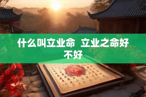 什么叫立业命  立业之命好不好