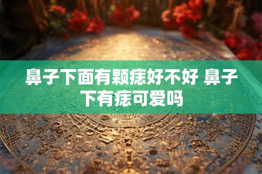 鼻子下面有颗痣好不好 鼻子下有痣可爱吗