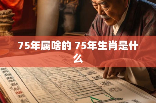 75年属啥的 75年生肖是什么