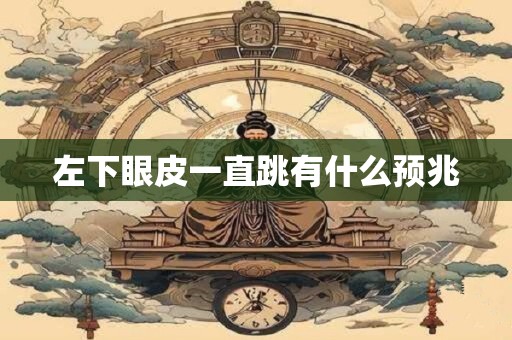 左下眼皮一直跳有什么预兆