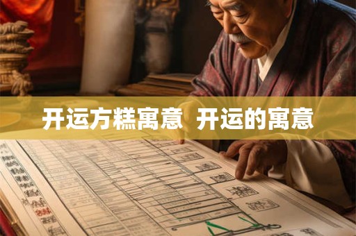 开运方糕寓意  开运的寓意